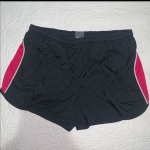 black and pink workout shorts
